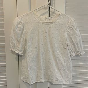 Zara cotton eyelet blouse